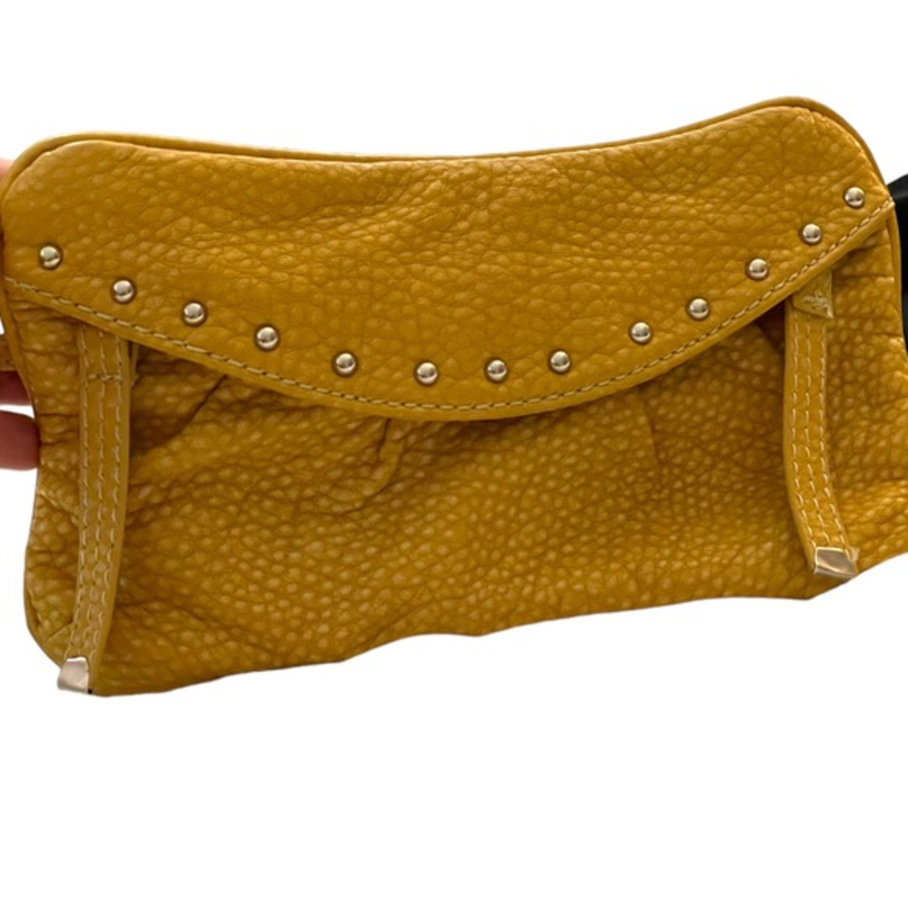 Red by Marc Ecko Vintage Clutch Bag / Wristlet / Purse, gold/yellow colored EUC